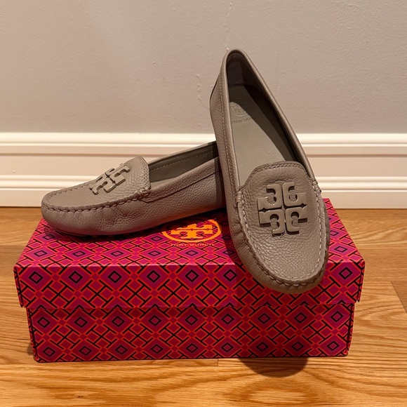 Tory Burch Shoes - Tory Burch Taupe Loafers -Lowell 2 Driver